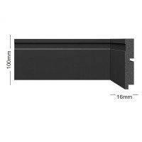 RODAPÉ RP/PF 310 - Rodapé Preto c/ Friso