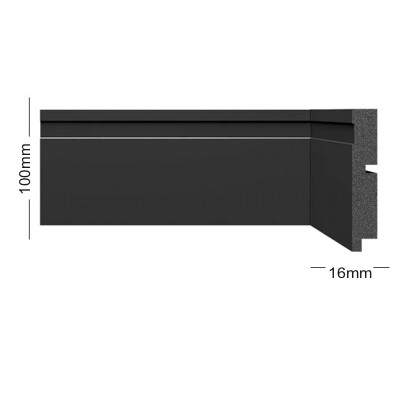 RODAPÉ RP/PF 310 - Rodapé Preto c/ Friso