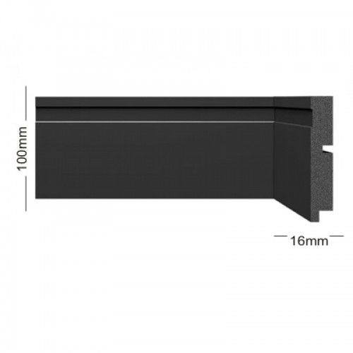 RODAPÉ RP/PF 310 - Rodapé Preto c/ Friso