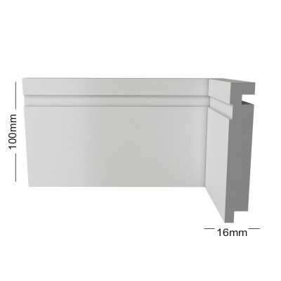 RP/BR 110 - Rodapé Branco com Friso