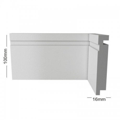 RP/BR 110 - Rodapé Branco com Friso